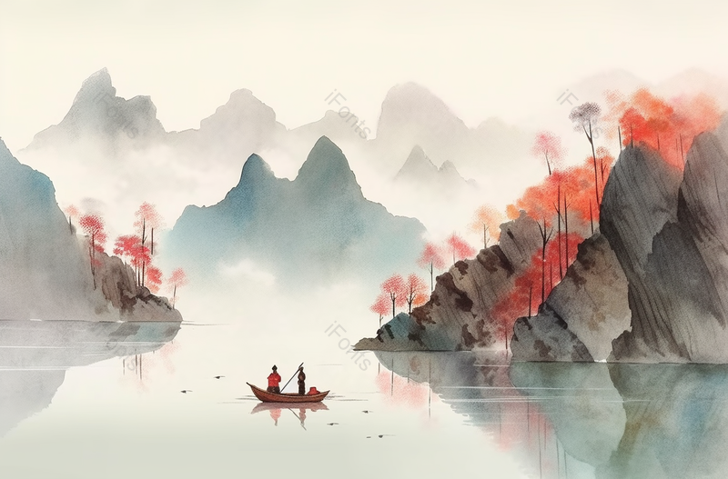新中式古典水墨山水画,插画/手绘图,插画/手绘图库,插画/手绘图下载,插画/手绘